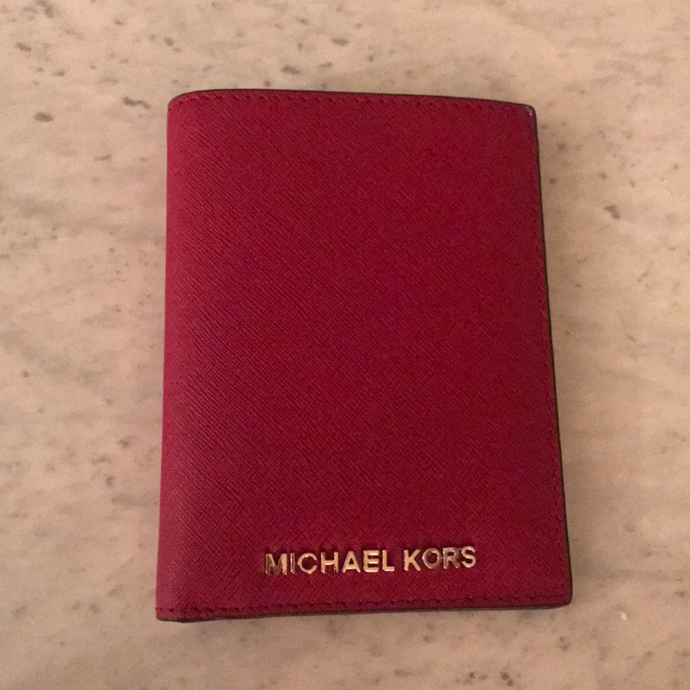 Never used- Red Michael Kors Passport Wallet